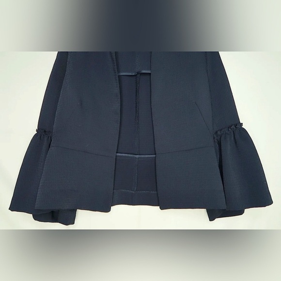 Zara Open Blazer Bell Sleeves Waffle Knit Black Women’s Size XS Extra Small - Picture 3 of 9